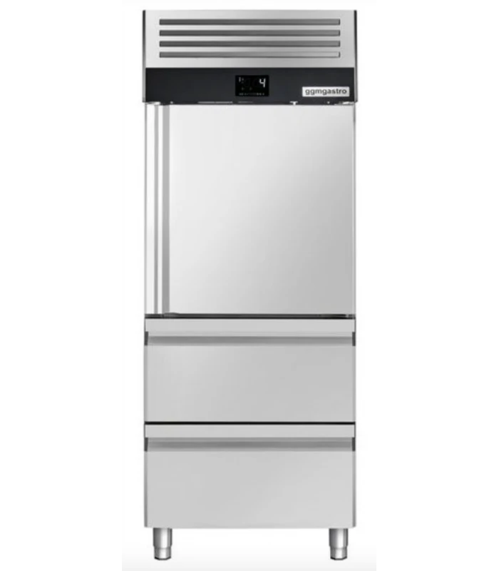 Armoire Réfrigérée Positive Avec 1 Demi-porte En Inox Et 2 Tiroirs