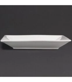 Boîte De 12 Assiettes Carrées à Bords Larges Blancs 250 Mm - Olympia