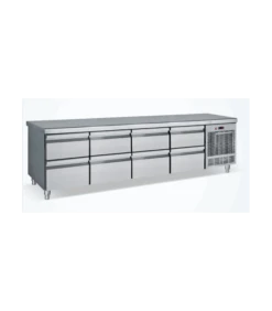 Meuble Réfrigéré Horizontal Inox 4 Portes Hauteur 68 Cm