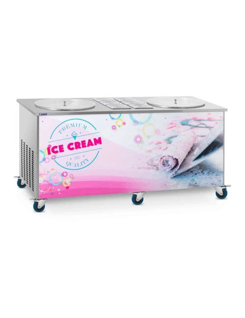 Plancha Glacée 2 X 50 Cm - 6 Bacs Et Couvercles