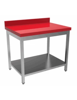 Table Avec Dessus En Polyéthylène Rouge Pour La Découpe