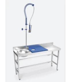 Table De Préparation Et De Lavage Inox 1500 Mm Avec Douchette