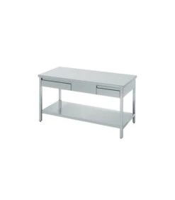 Table Démontable Inox Gamme 700 à 2 Tiroirs