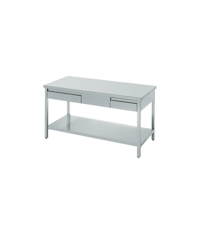 Table Démontable Inox Gamme 700 à 2 Tiroirs