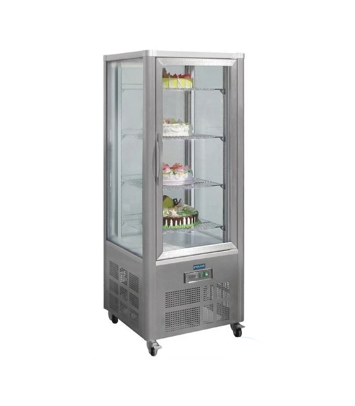 Vitrine à Patisserie 4 Faces Vitrées 400 L