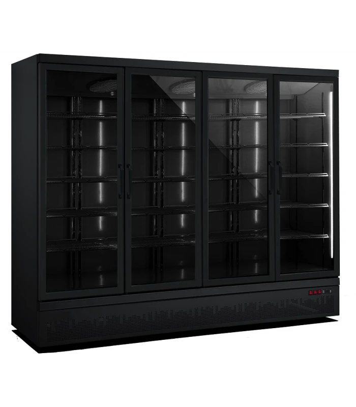 Vitrine Murale 4 Portes Ouvrantes VitrĂ©es En Coloris NoirR â Image 2