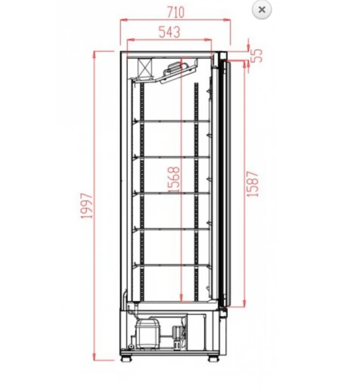 Vitrine Réfrigérée Murale Positive Avec 3 Portes Ouvrantes – Image 2